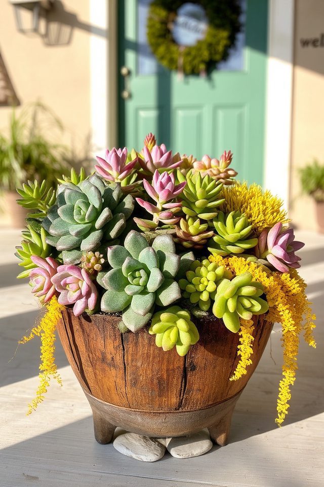 vibrant low maintenance succulent displays