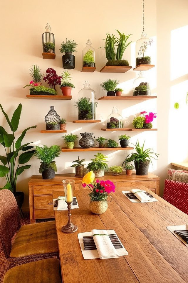 vibrant miniature plant ecosystems