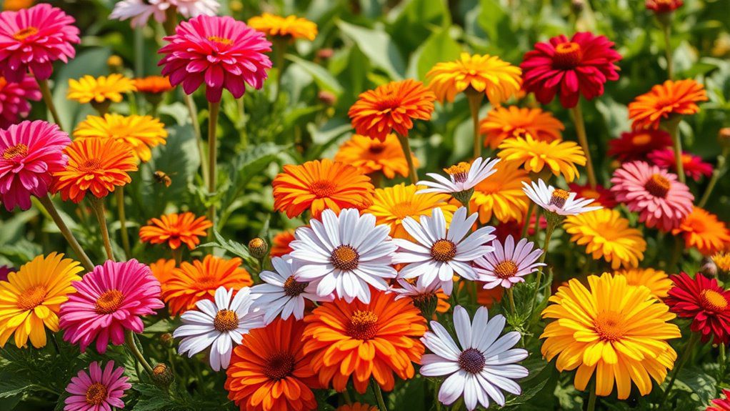 vibrant mixed annual garden