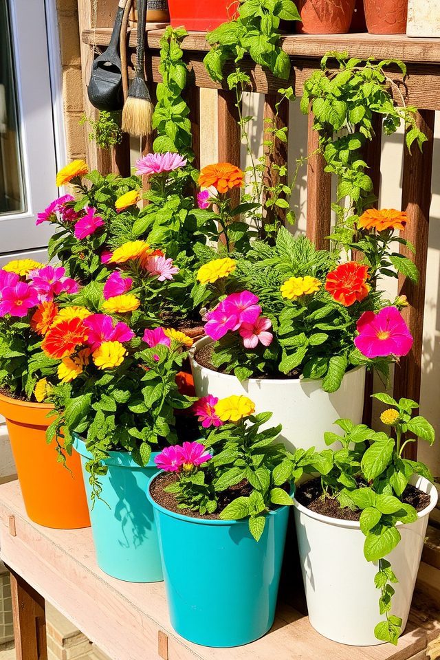 vibrant mixed plant arrangements