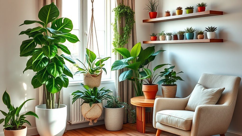 vibrant plant corner design