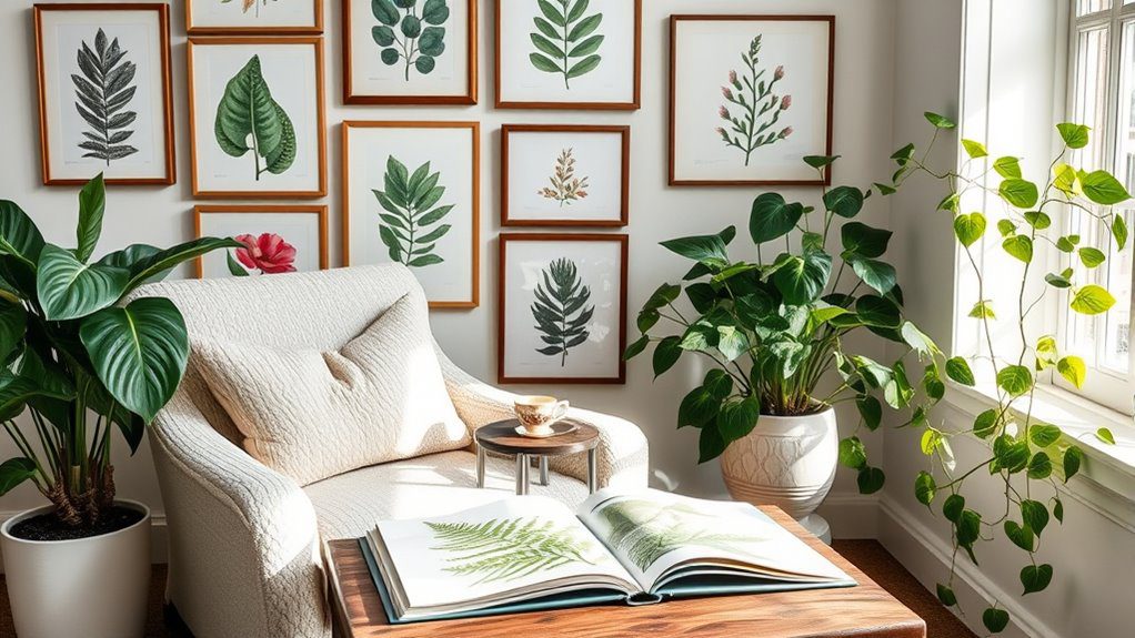 vibrant plant themed wall art