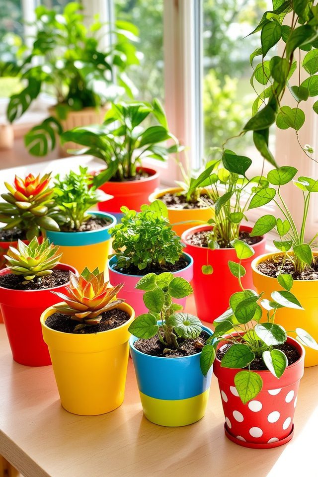 vibrant pots lively plants