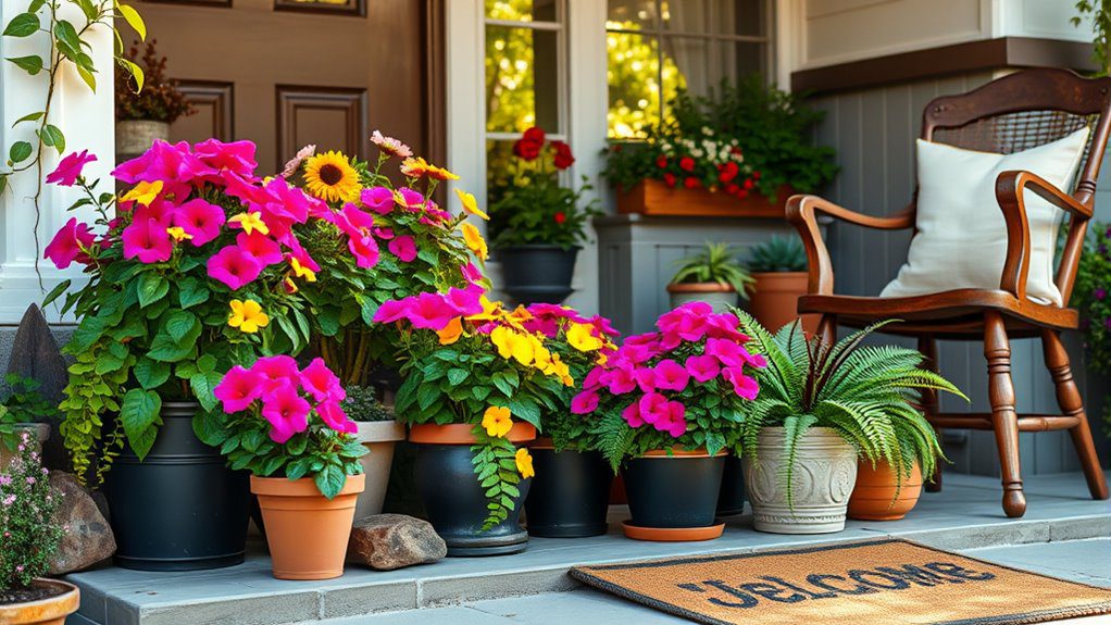 vibrant potted plant arrangements