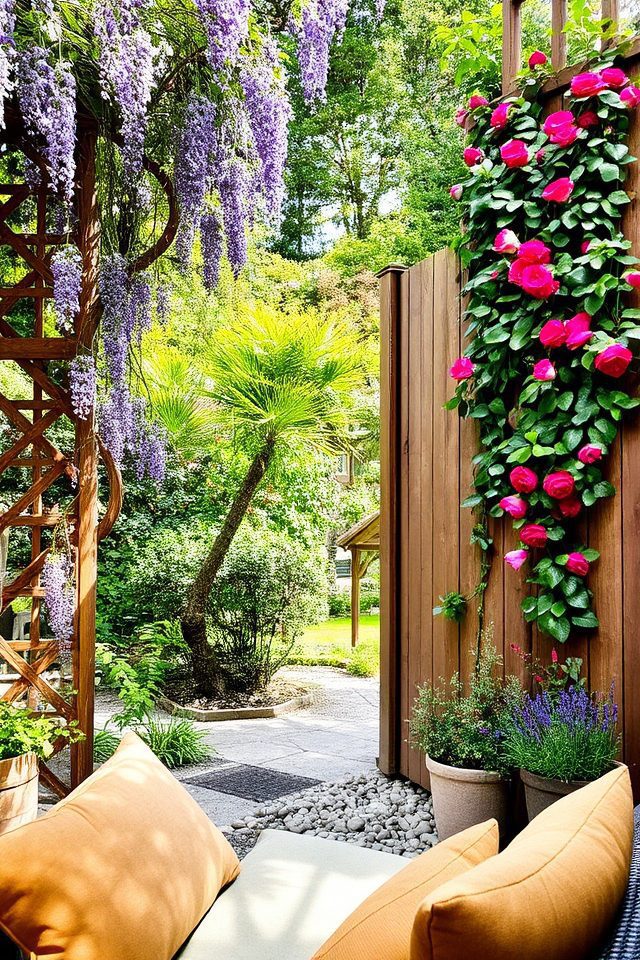 vibrant privacy with vines