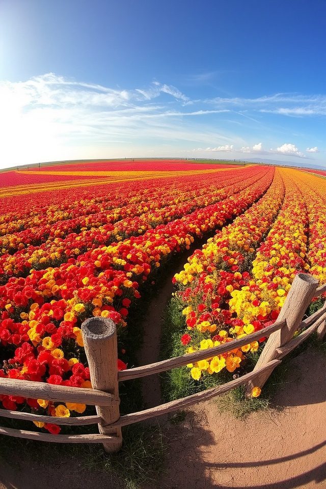 vibrant ranunculus flower fields