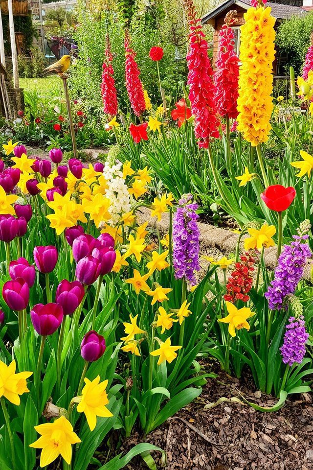 vibrant seasonal bulb garden