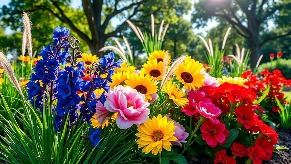 vibrant seasonal flower display