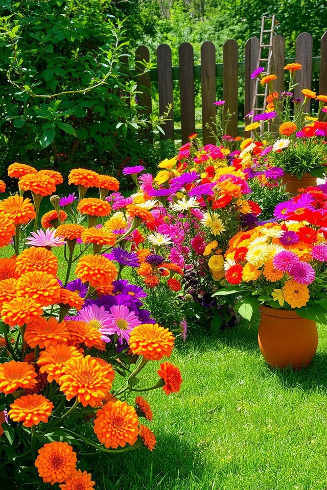 vibrant seasonal flower display