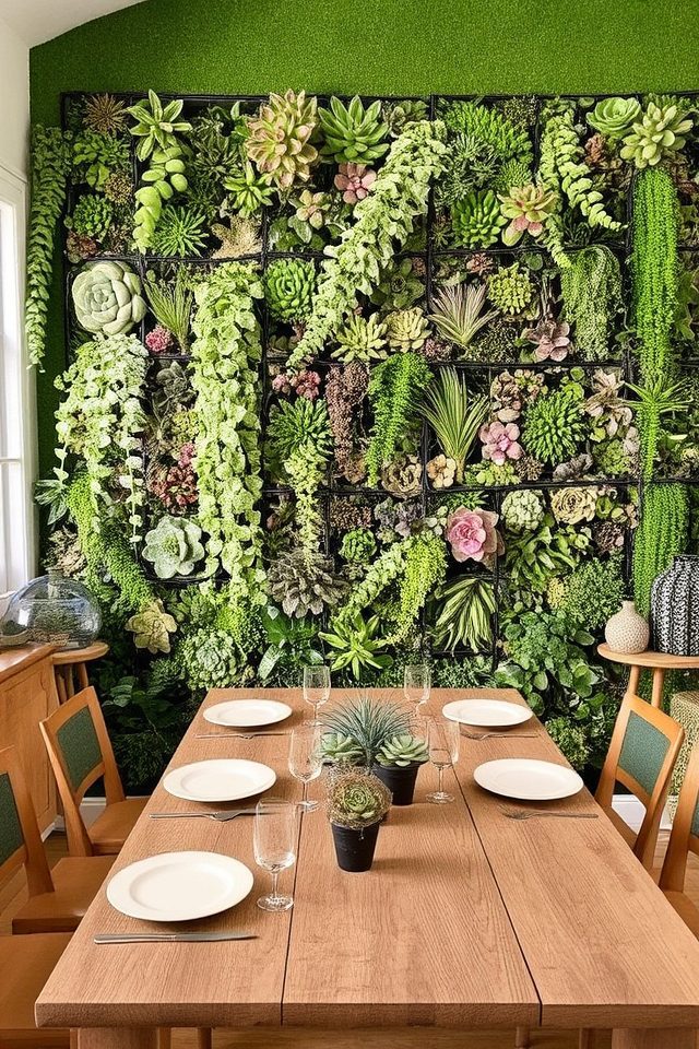 vibrant succulent wall decor