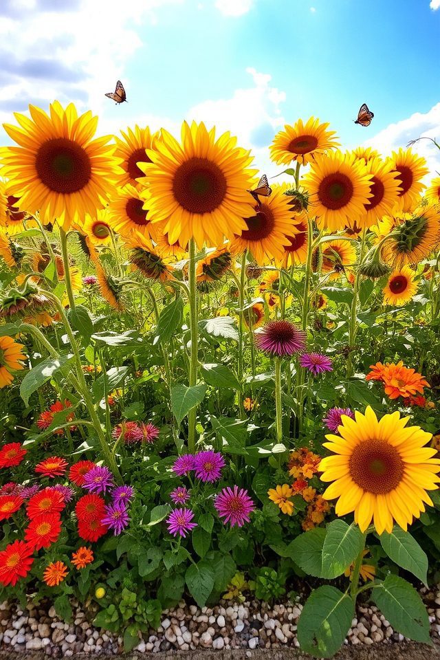 vibrant sunflower garden beauty