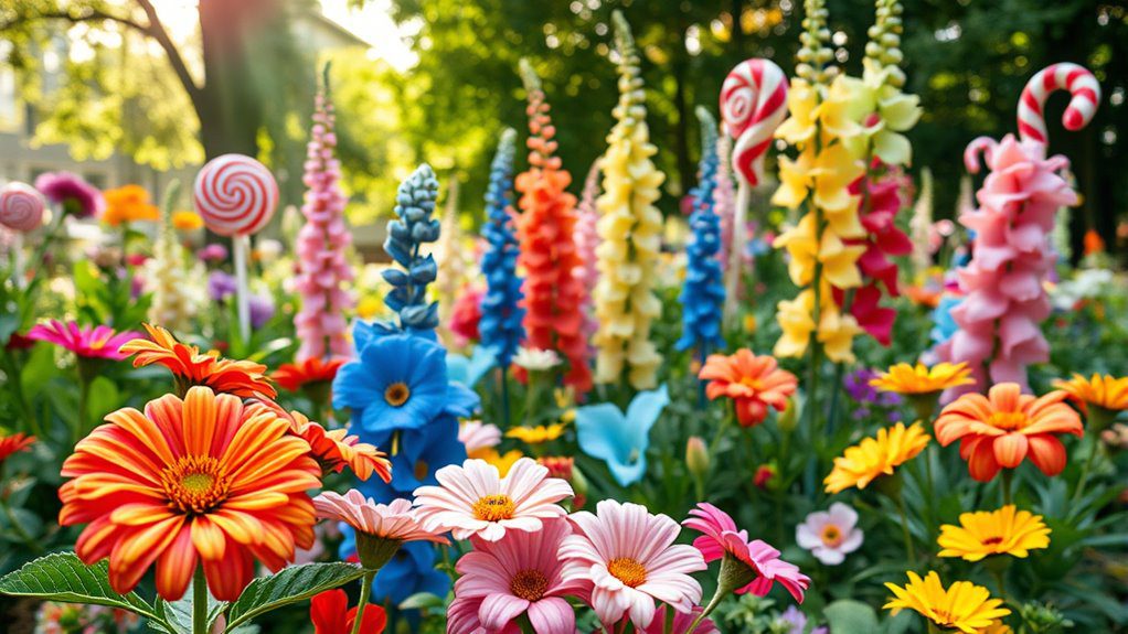 vibrant whimsical flower garden