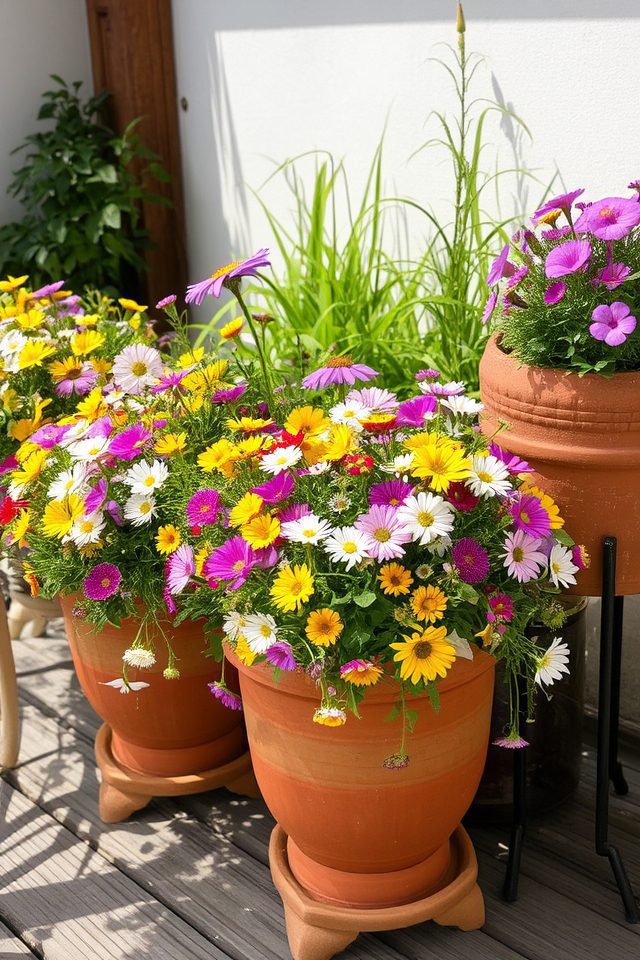 vibrant wildflower container gardening