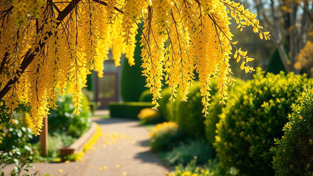 vibrant yellow garden accents