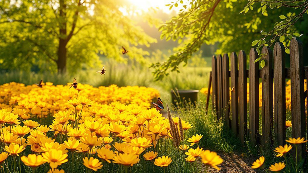 vibrant yellow garden accents