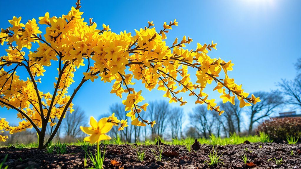 vibrant yellow spring blooms