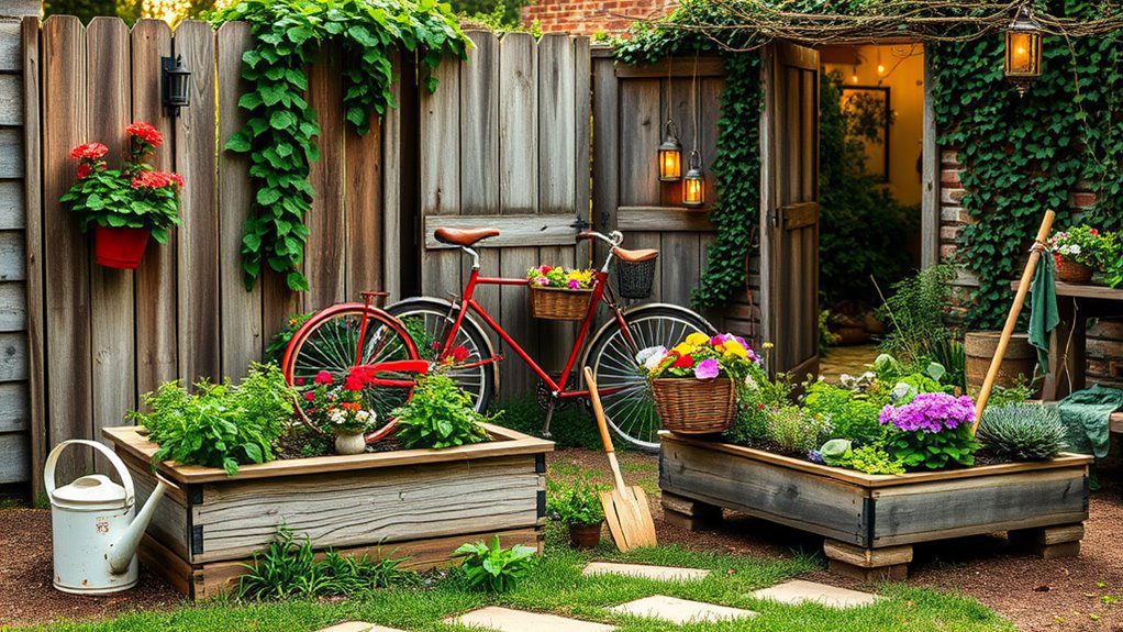 vintage charm enhances gardens