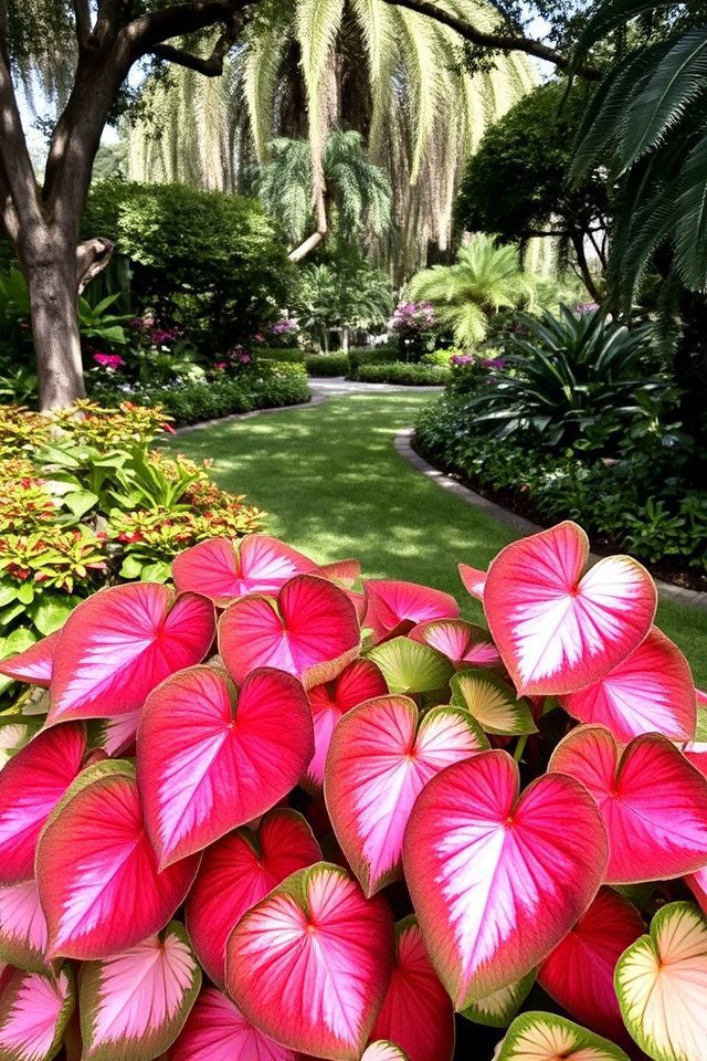 vividly colored tropical foliage