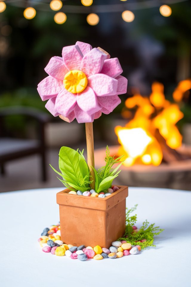 whimsical marshmallow topiary decoration