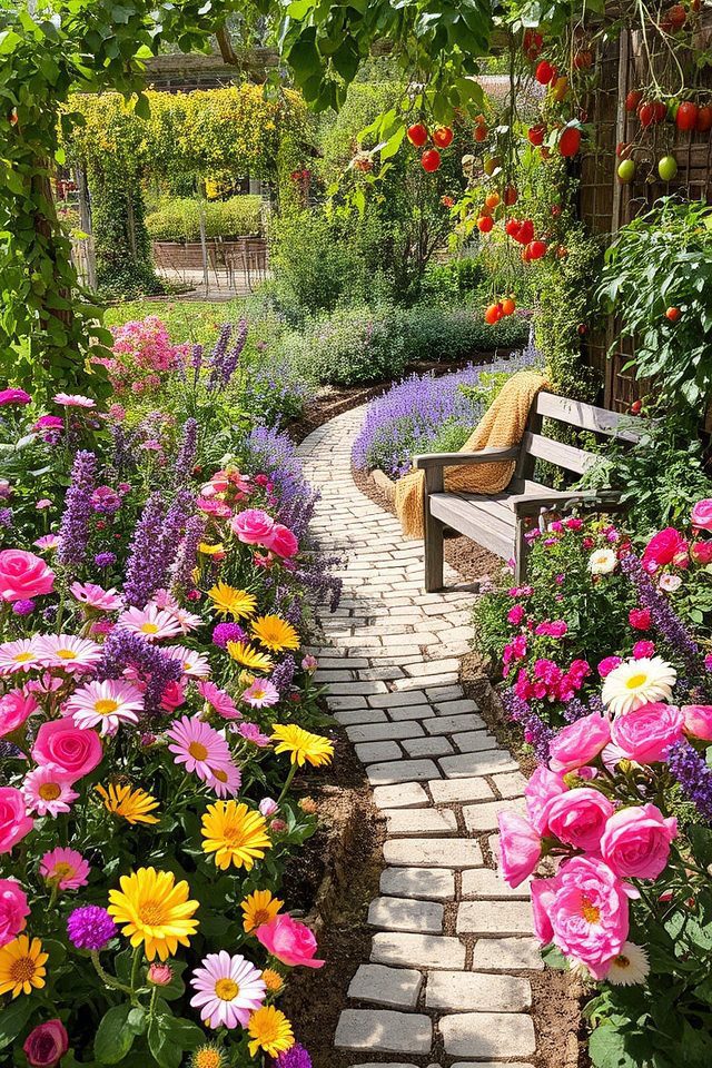 whimsical vibrant floral abundance