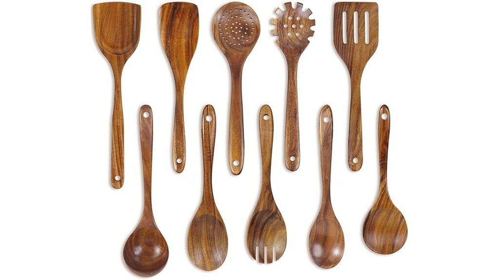 wooden cooking spoon set