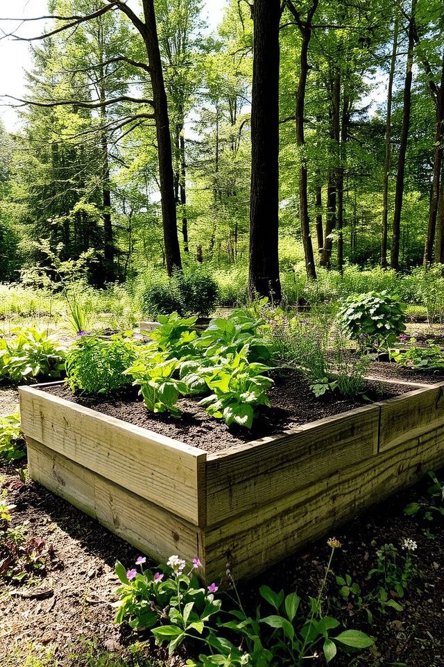 wooden raised garden bed
