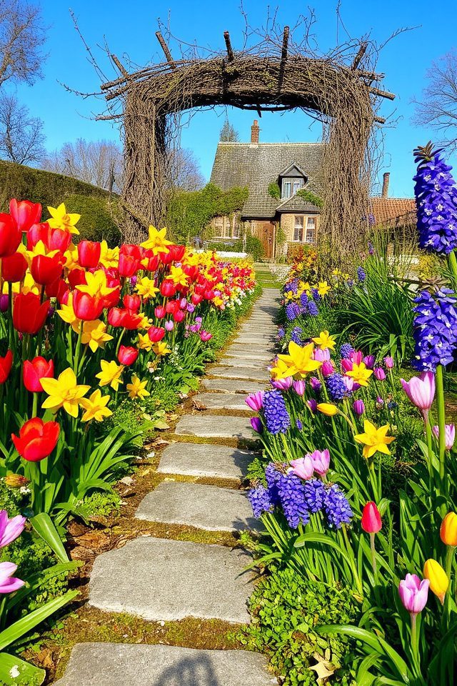 year round colorful walkway displays