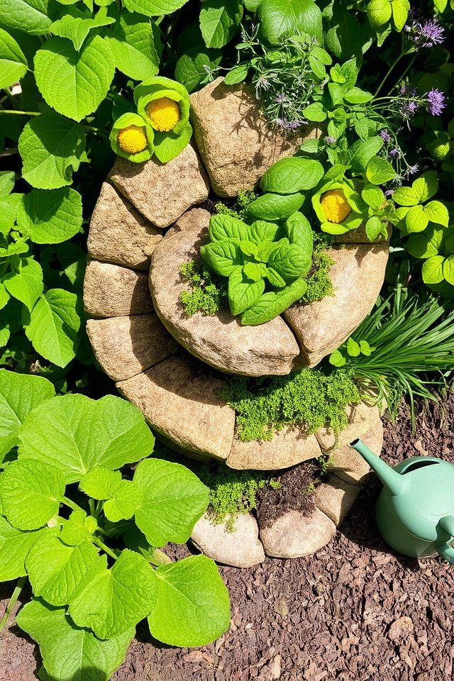 zucchini herb spiral garden
