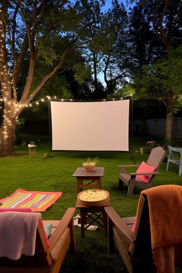 backyard movie night setup