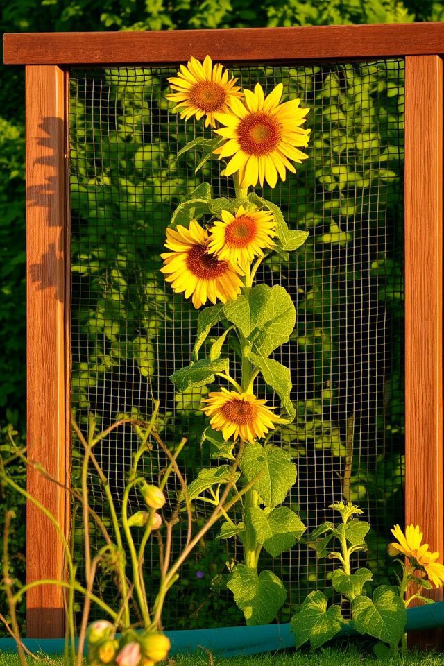 climbing sunflower support frame