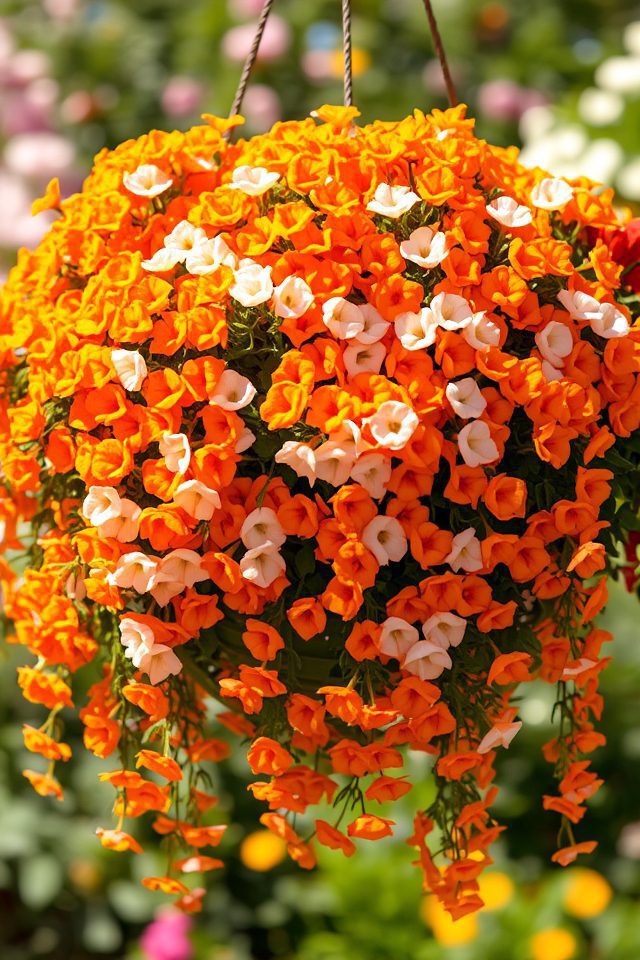 colorful hanging flower baskets
