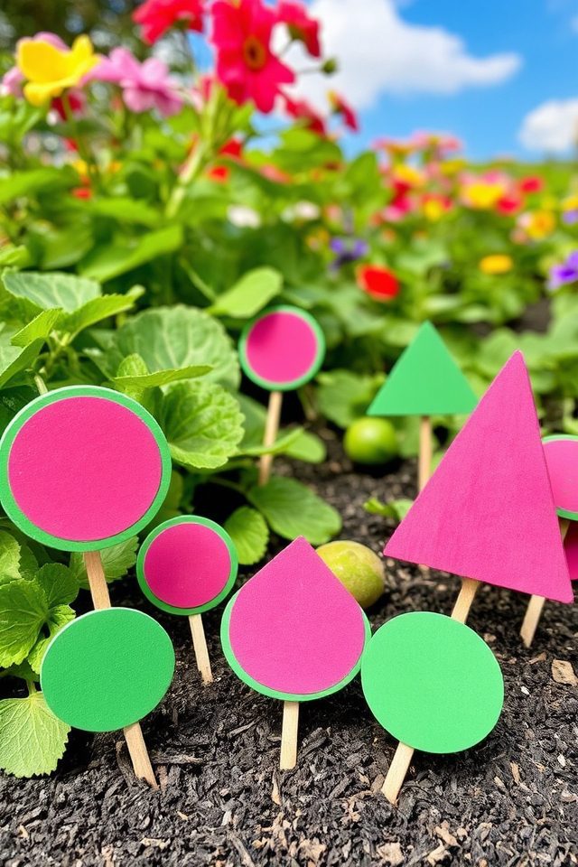 colorful watermelon garden markers