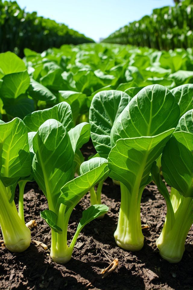 crisp nutrient rich bok choy