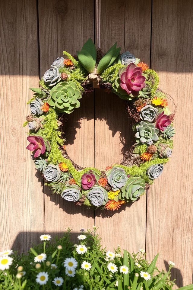 decorative living succulent wreaths