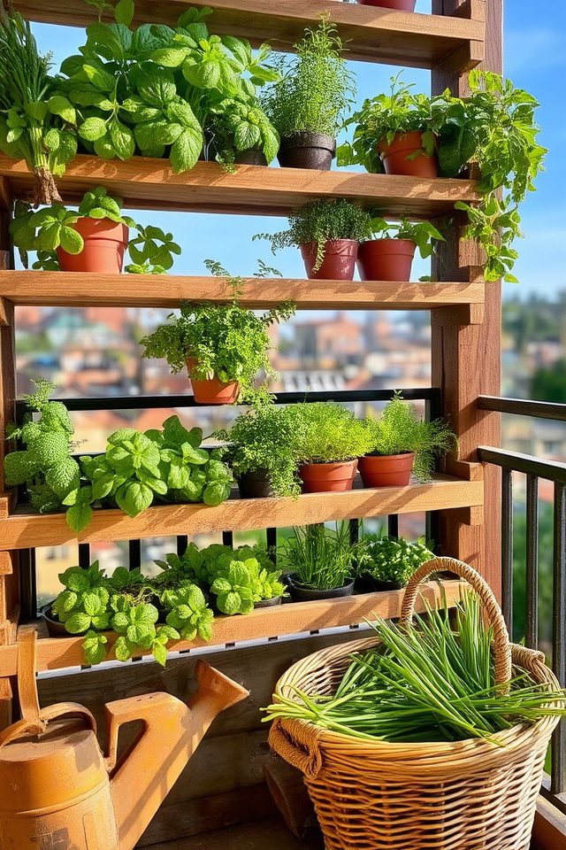 maximize balcony herb space