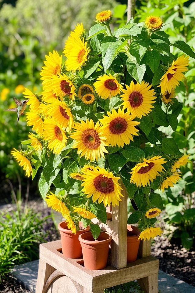 maximize space with sunflowers