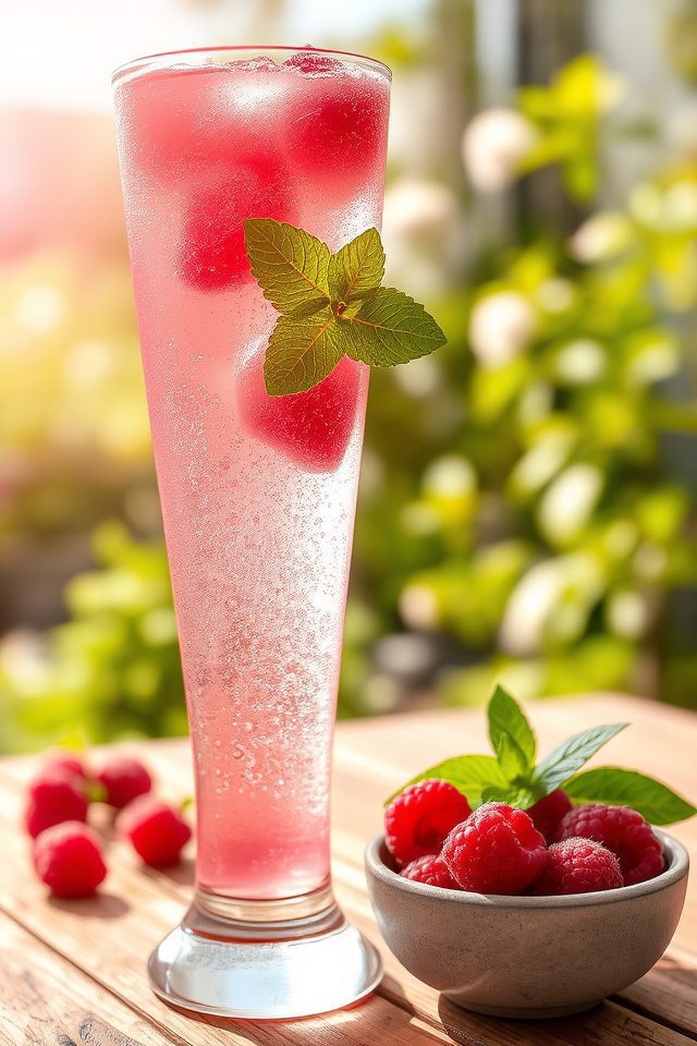 raspberry summer beverage refreshment