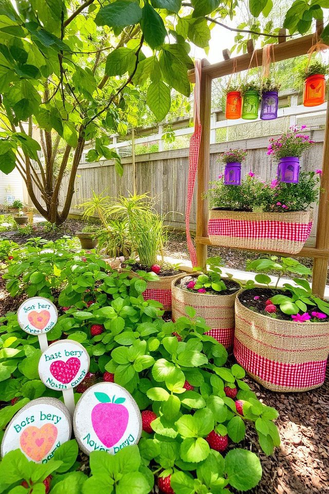 raspberry themed garden d cor crafts