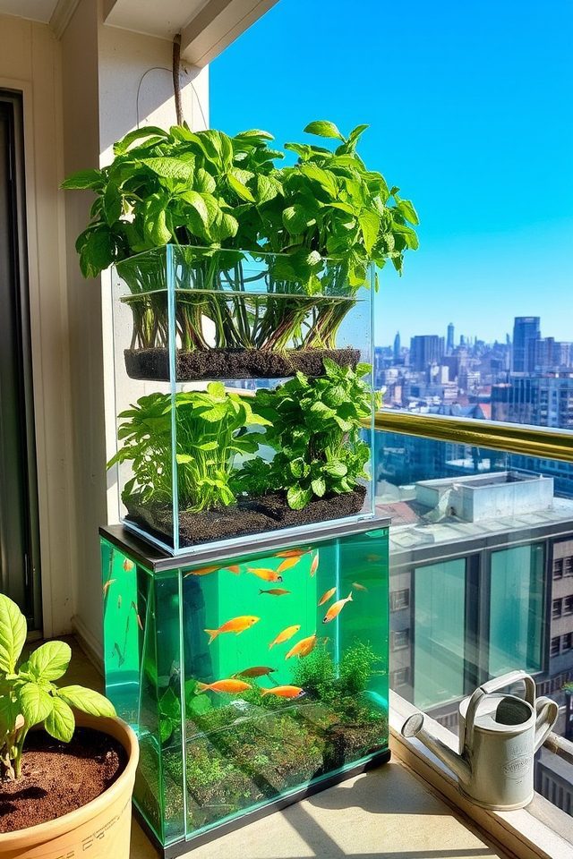sustainable aquaponic herb gardening