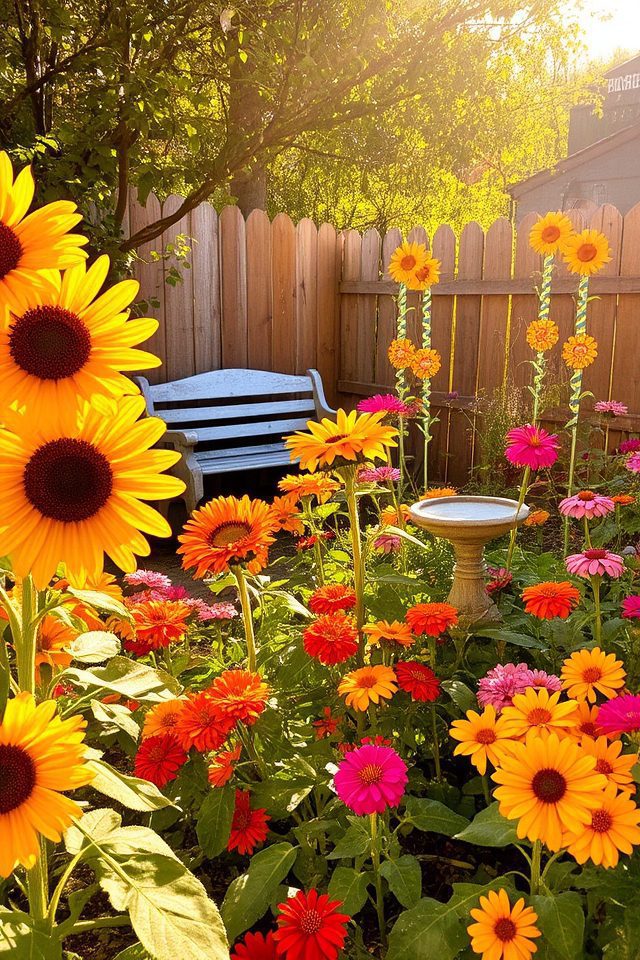 themed sunflower garden designs