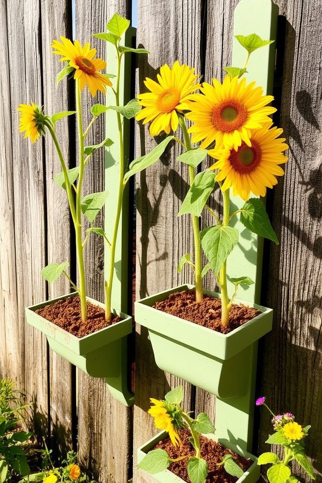 vertical gutter garden display