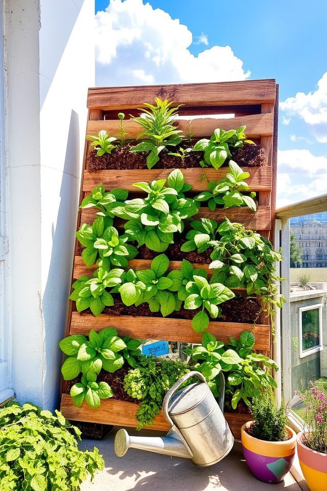 vertical pallet herb garden
