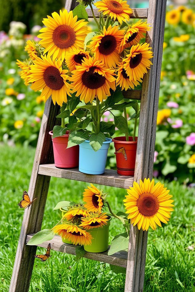vertical sunflower display idea
