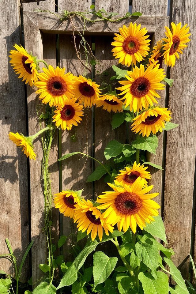 vertical sunflower frame garden