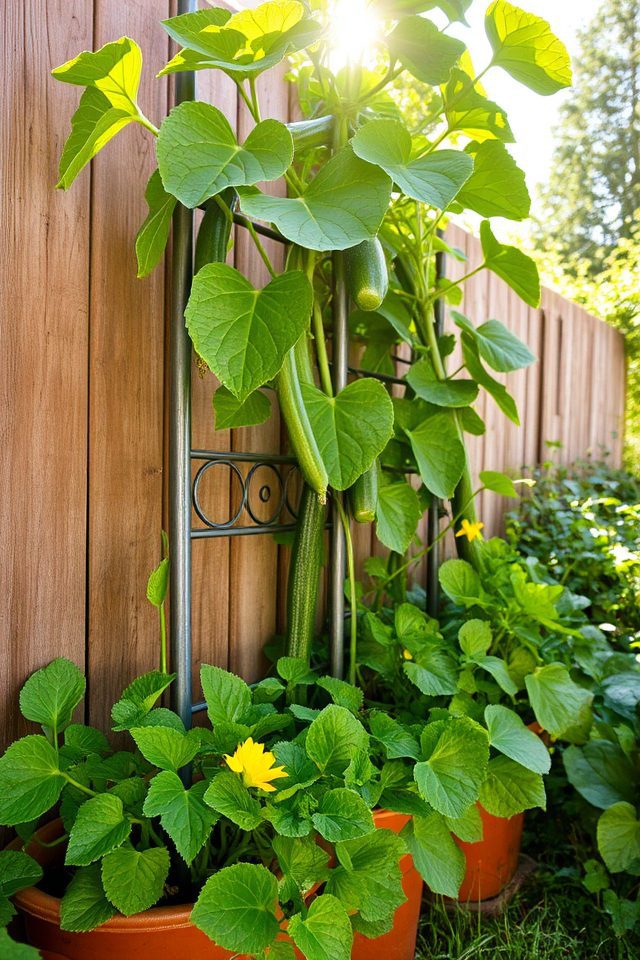 vertical zucchini cultivation support