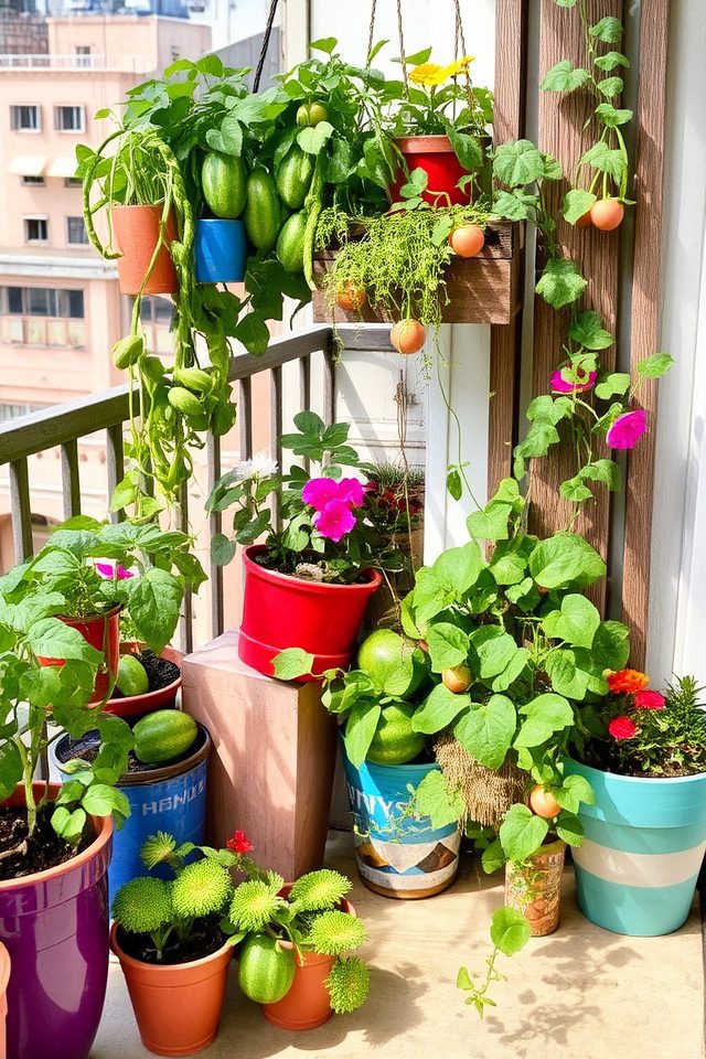 vibrant balcony container garden