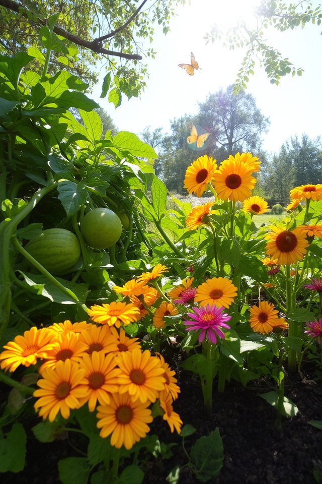 vibrant watermelon companion flowers