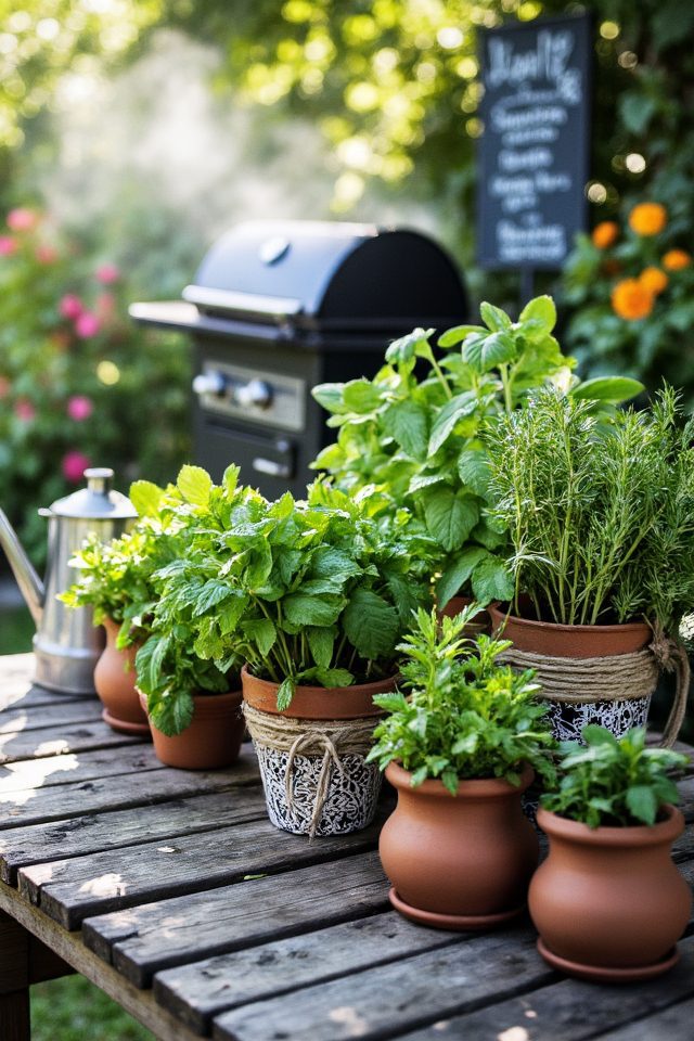 aromatic culinary herb planters