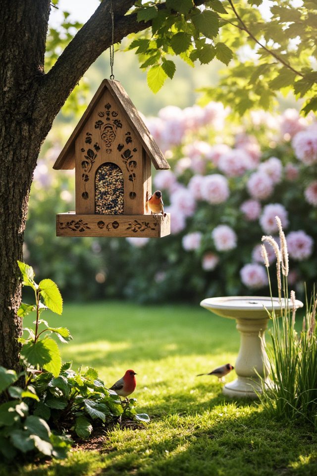 attract birds with feeder