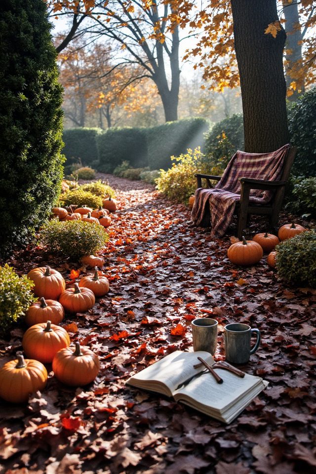 autumn leaf pathway creation